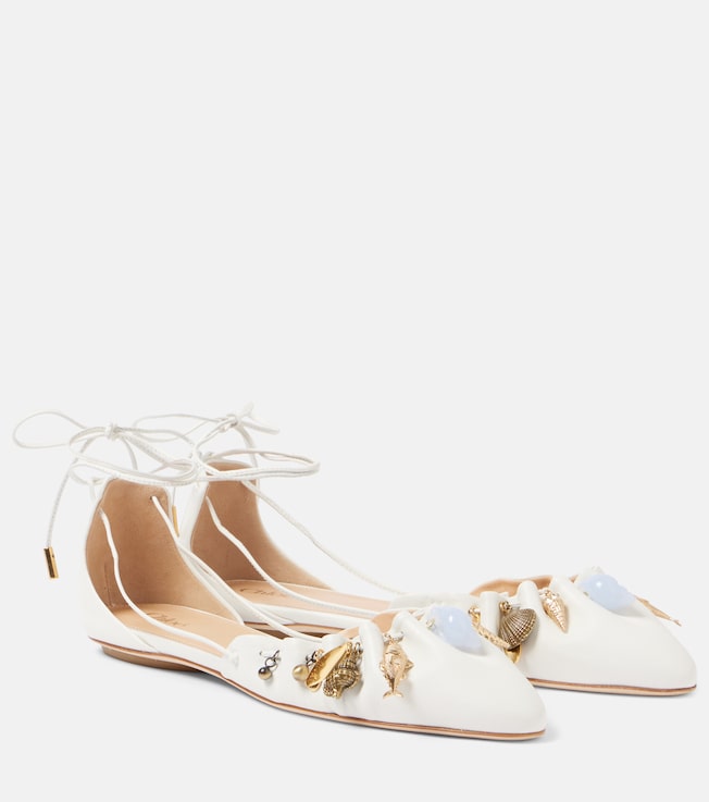 Sea Treasures embellished leather flats | Chloé