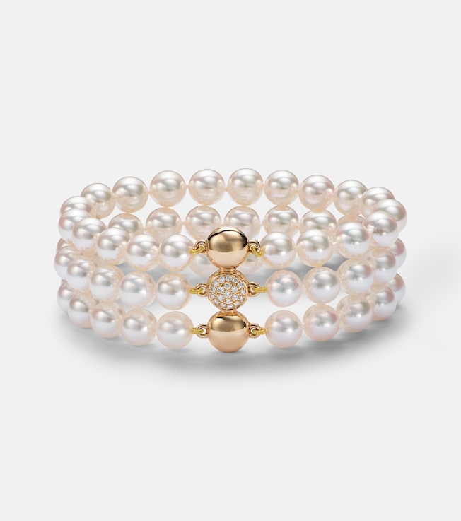Grace 18kt gold bracelet with pearls and diamonds | Bucherer Fine Jewellery