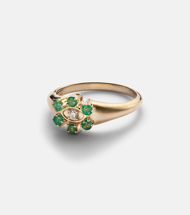14kt gold signet ring with diamonds | Sydney Evan