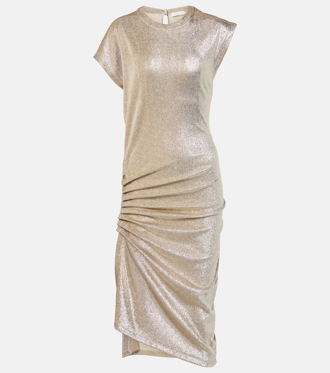 Asymmetric draped midi dress  | Rabanne