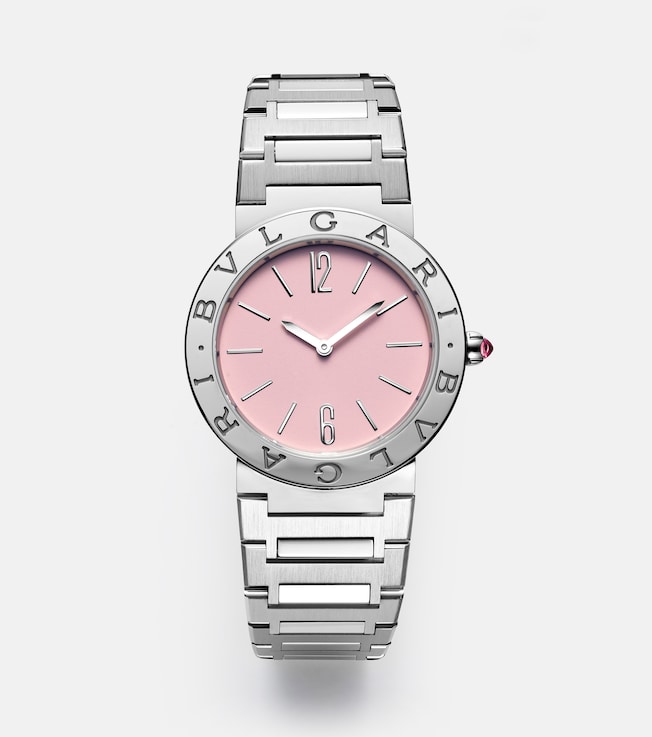 Bvlgari Bvlgari 33mm stainless steel watch with rubellite | Bvlgari