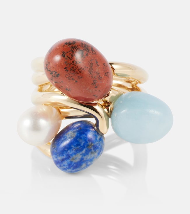 Mellow gold-plated ring with gemstones | Zimmermann