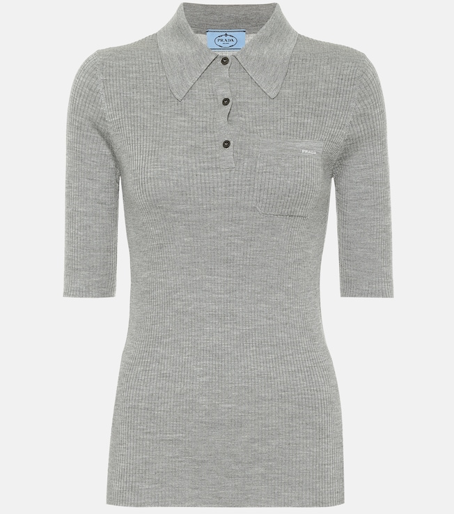 Stretch-wool polo top | Prada