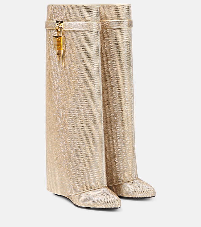 Shark Lock embellished knee-high boots | Givenchy