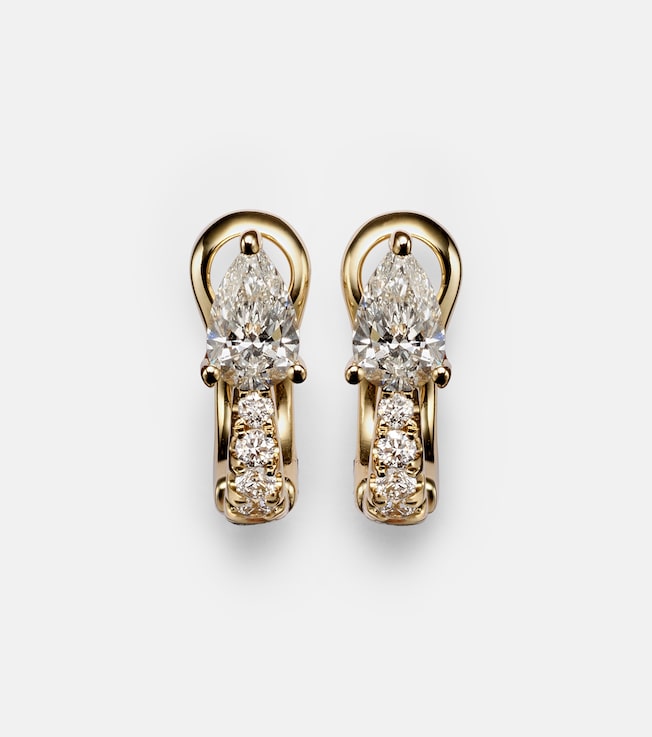 18kt gold huggies with diamonds | Anita Ko