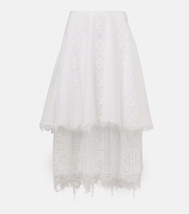 Paula's Ibiza cotton and silk midi skirt | Loewe