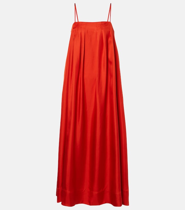 Heather silk twill maxi dress | Asceno