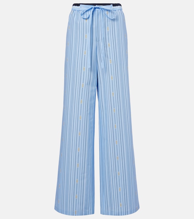 Horsebit striped cotton palazzo pants | Gucci