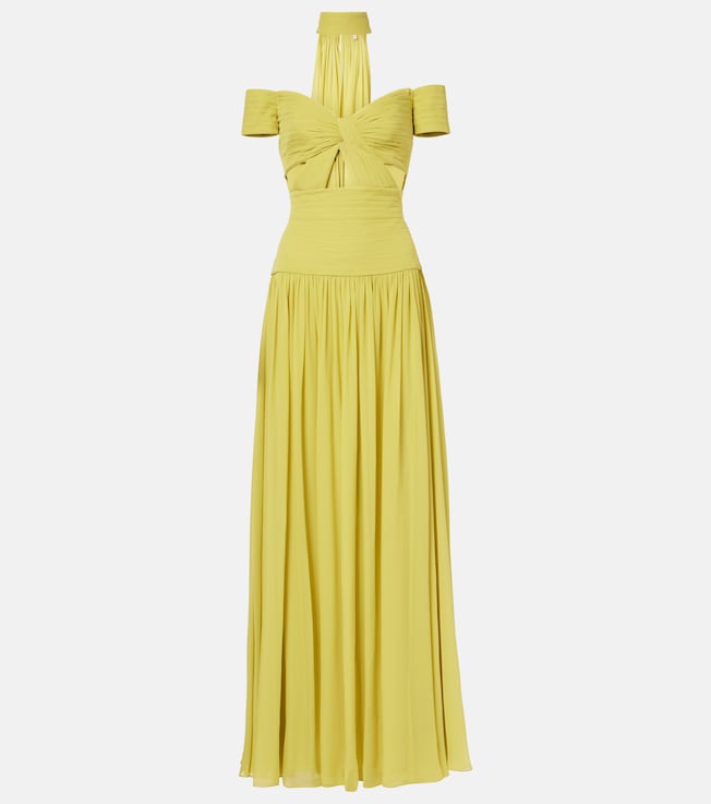 Draped cutout silk gown | Elie Saab