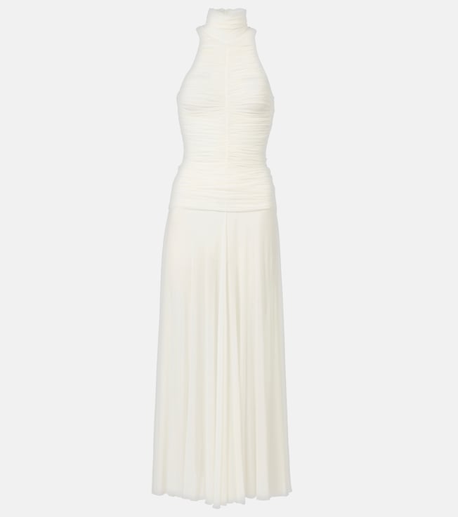 Ruched sheer high-neck maxi dress  | Magda Butrym