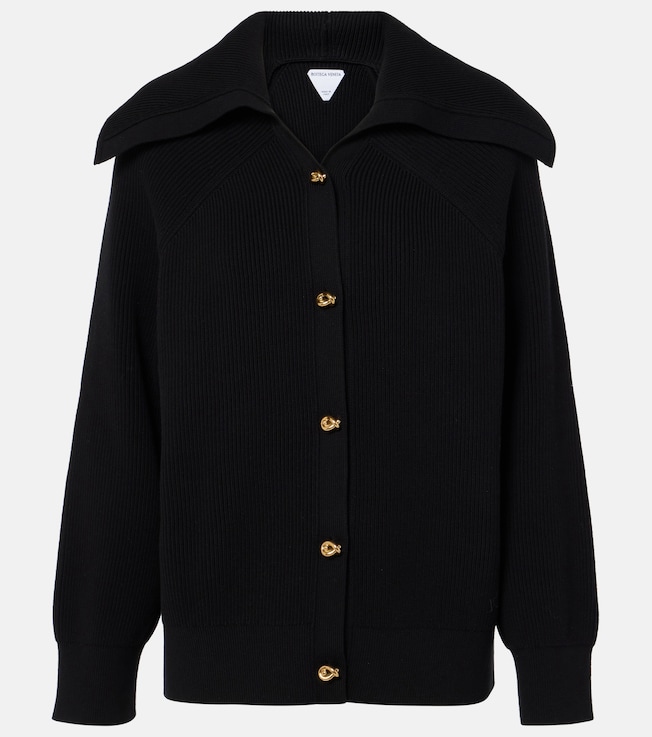 Knot ribbed-knit cotton cardigan | Bottega Veneta