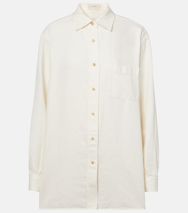 Nesson oversized linen denim shirt | The Row