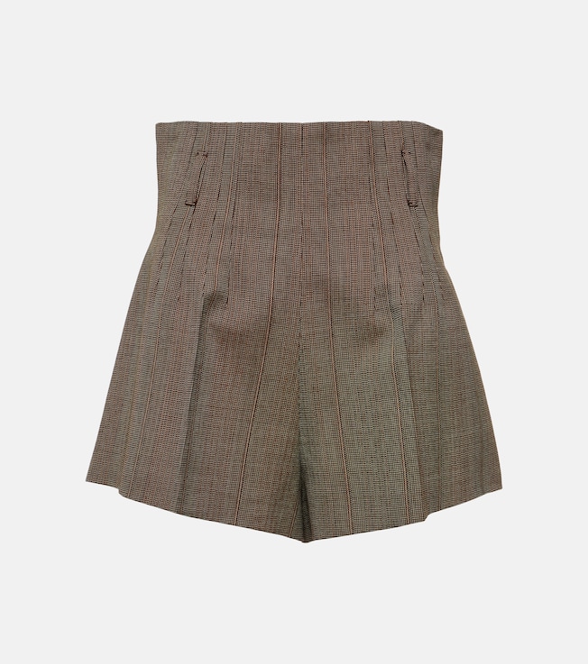 Pinstripe high-rise wool shorts | Prada