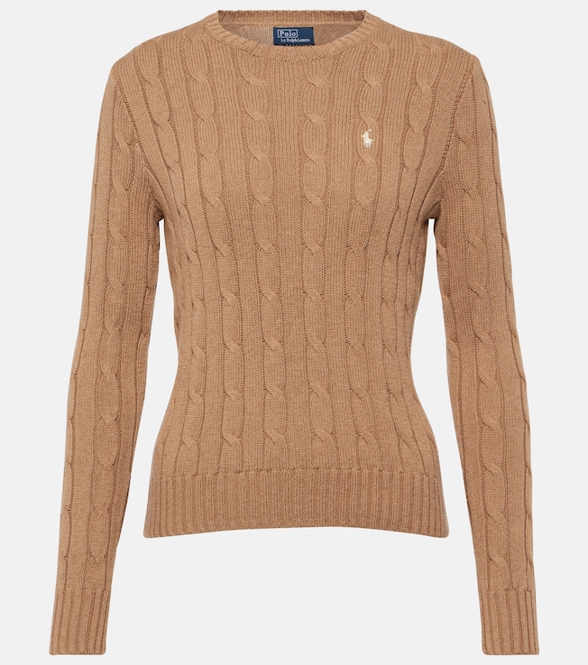 Cable-knit crewneck cotton sweater | Polo Ralph Lauren