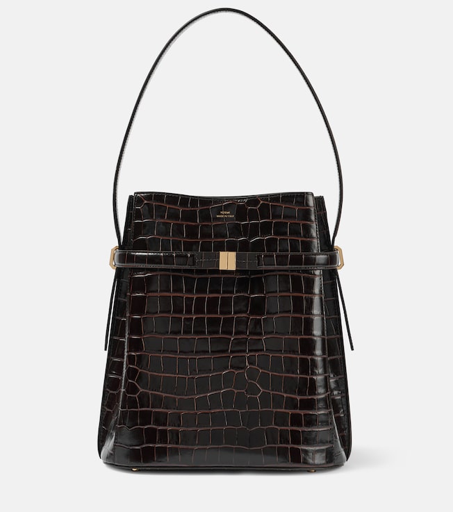 Croc-effect leather bucket bag | Toteme