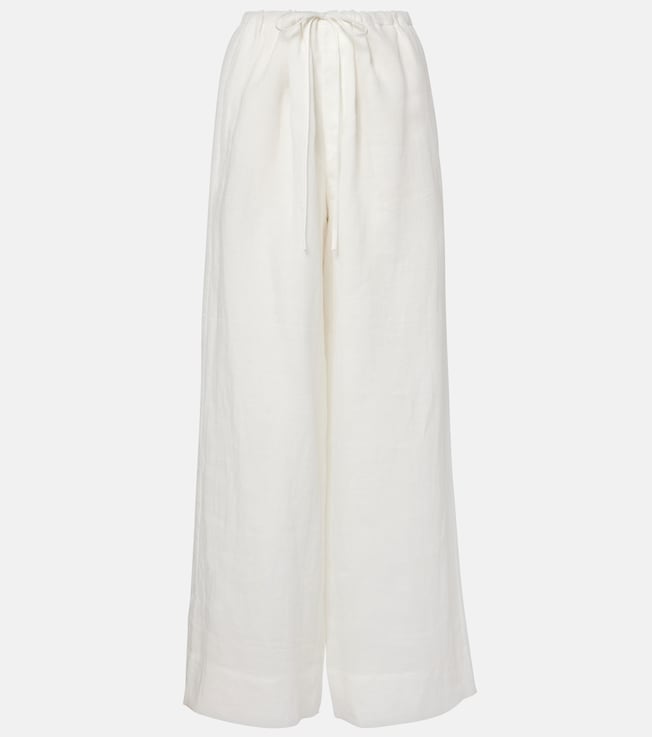 Rosalia mid-rise ramie wide-leg pants | SIR