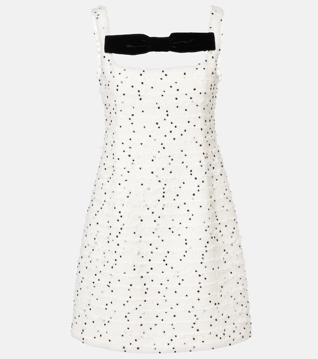 Polka-dot wool-blend tweed minidress | Nina Ricci