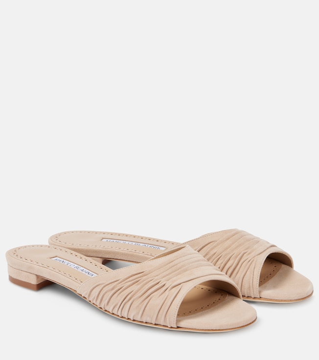 Piruaflat 10 suede sandals | Manolo Blahnik