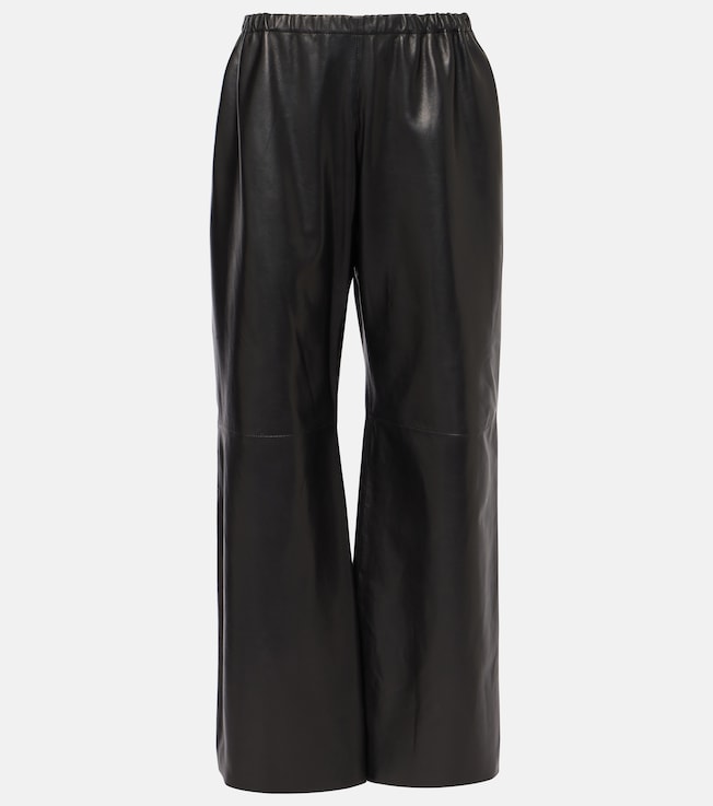 Olan leather wide-leg pants | Nour Hammour
