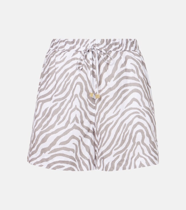 Zebra-print linen shorts | Heidi Klein