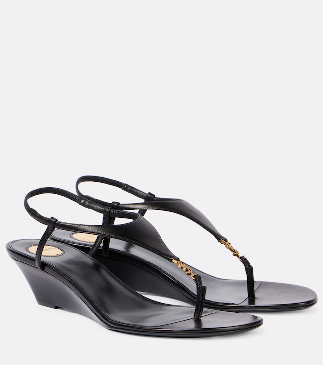 Cassandre 40 leather wedges | Saint Laurent