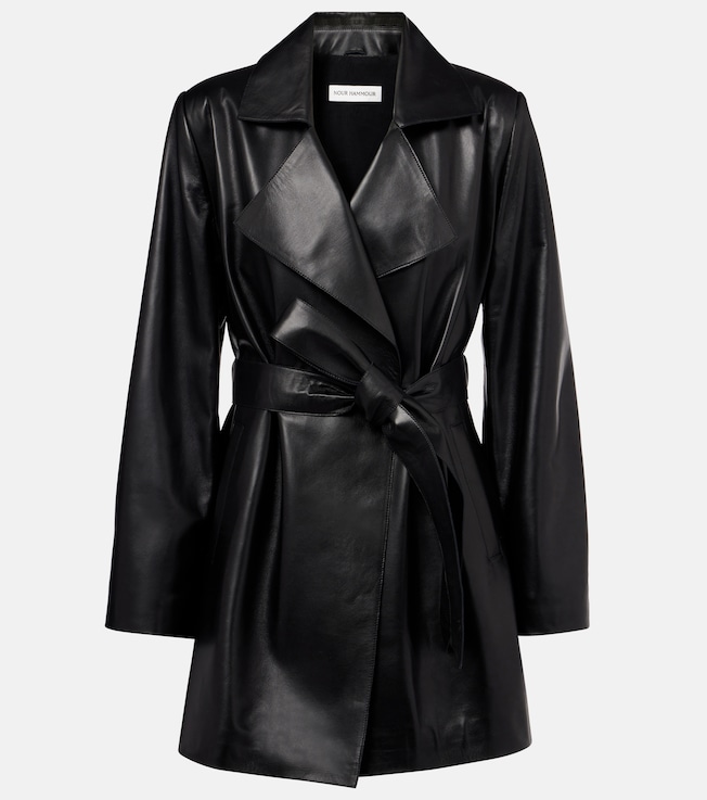 Kerri leather wrap coat | Nour Hammour
