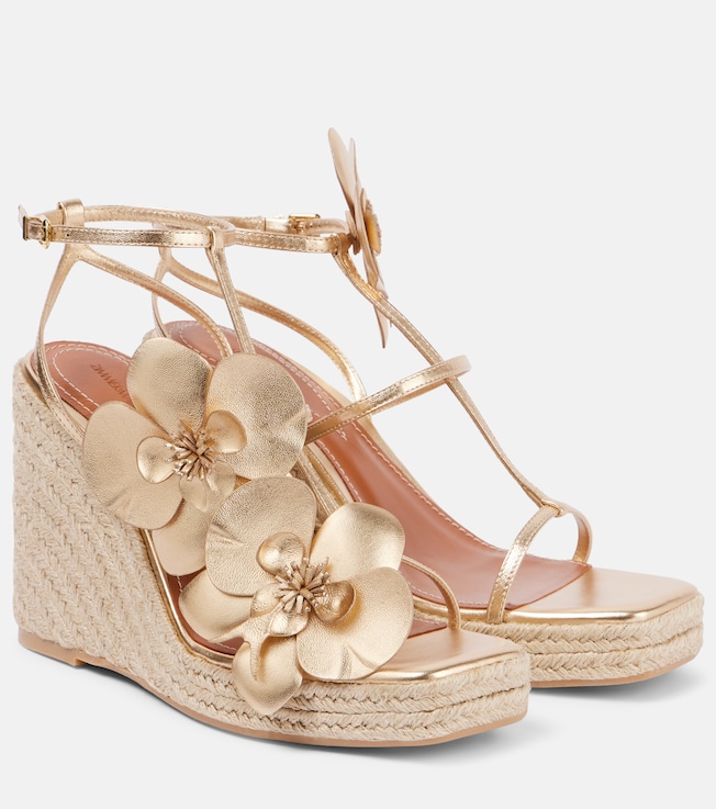 Orchid 110 metallic leather wedge sandals | Zimmermann