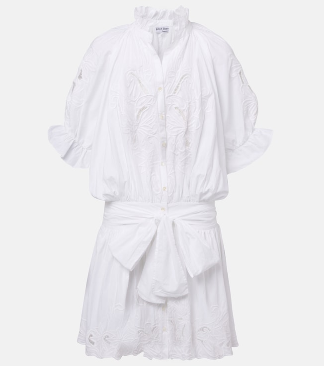 Embroidered cotton poplin minidress | Juliet Dunn