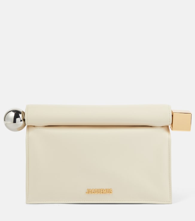 La Pochette Rond Carré leather clutch | Jacquemus