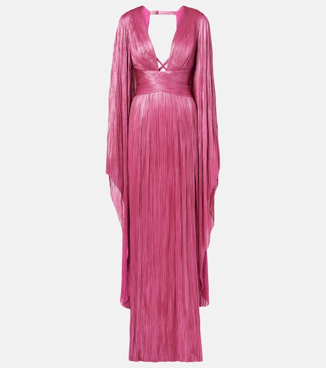 Crystal caped silk gown | Maria Lucia Hohan