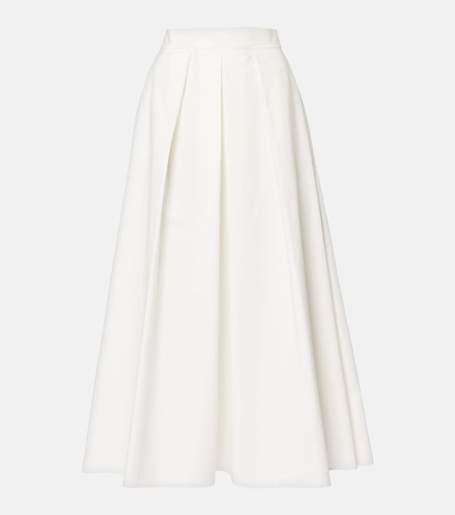 Cotton popeline midi skirt | Elie Saab