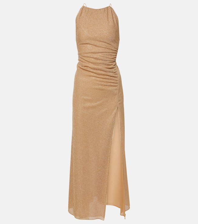 Glitter gathered maxi dress | Oséree