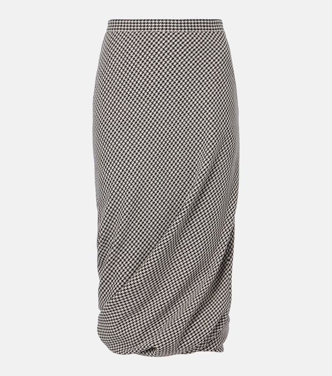 Twisted houndstooth wool pencil skirt | Balenciaga