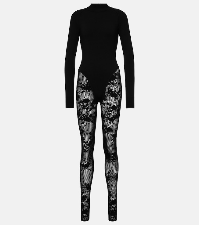 High-neck wool-blend catsuit | Alaïa