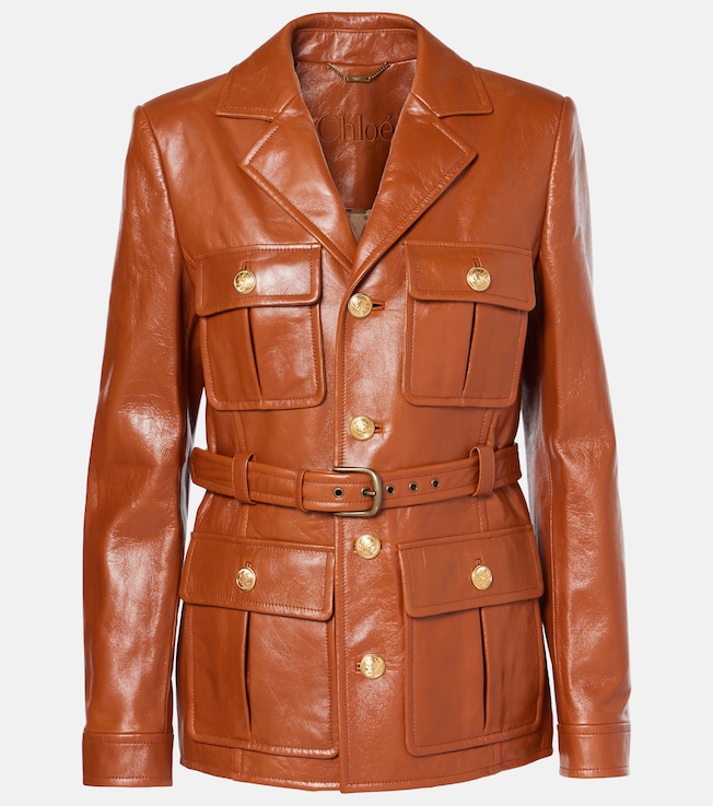 Belted leather jacket | Chloé