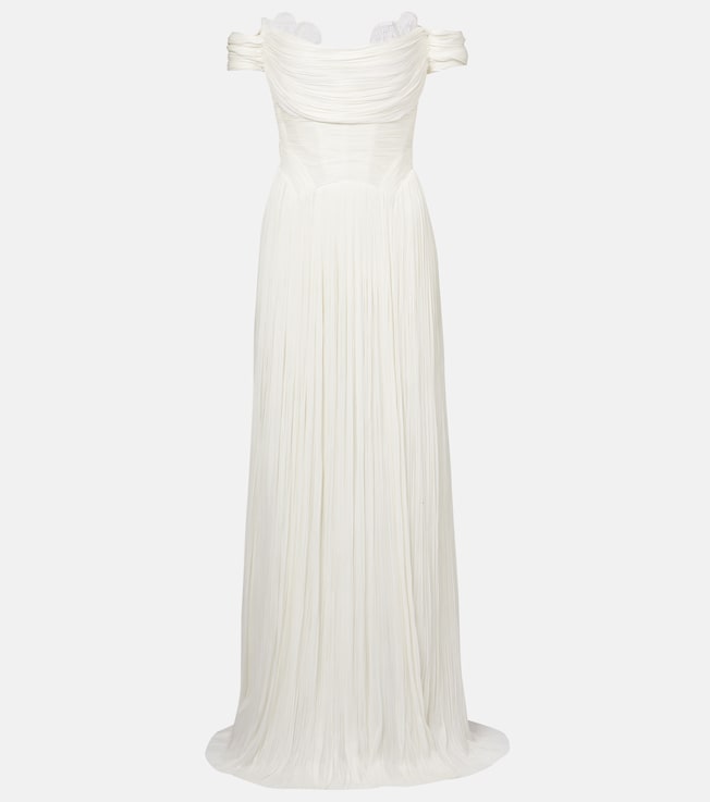 Sharon off-shoulder silk gown | Maria Lucia Hohan