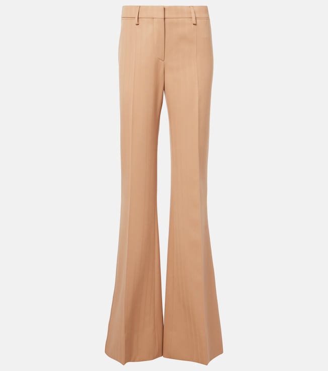 Low-rise striped wool flared pants | Stella McCartney