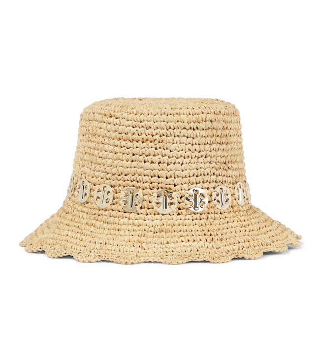 Embellished raffia bucket hat | Rabanne