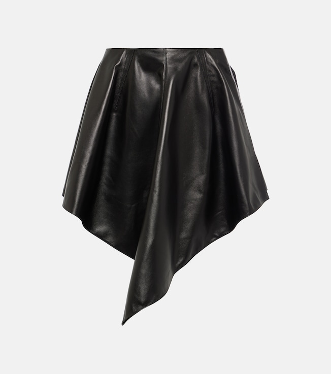 Asymmetric leather miniskirt | Alaïa