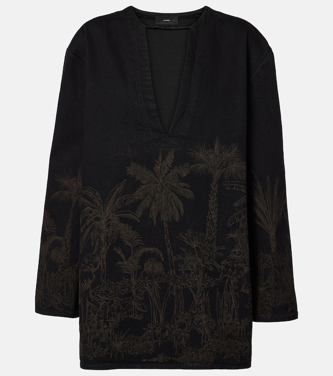 Jungle Toile De Jouy denim top | Alanui