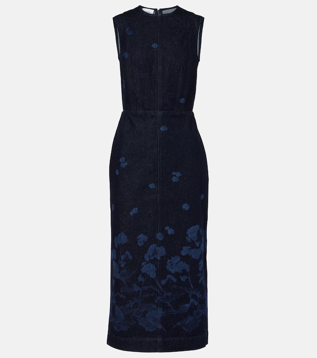 Floral denim midi dress | Erdem