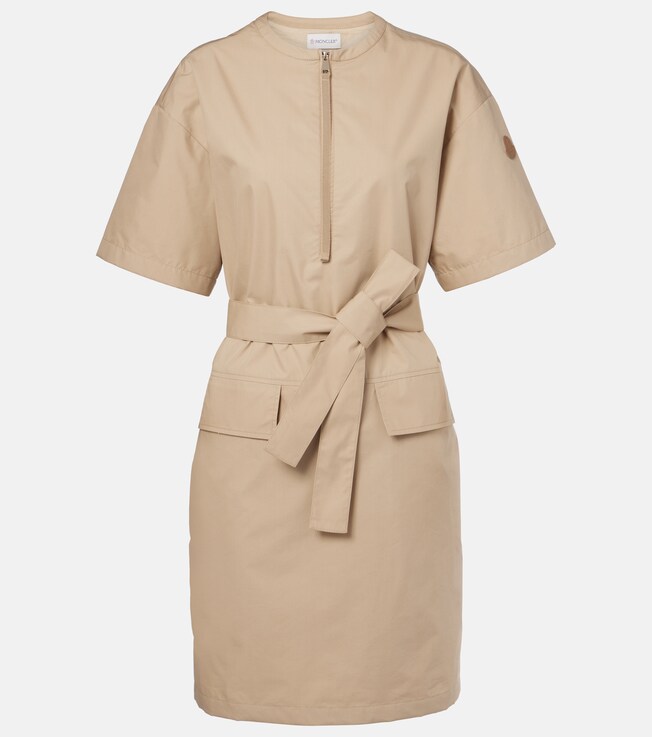 Belted cotton-blend minidress | Moncler