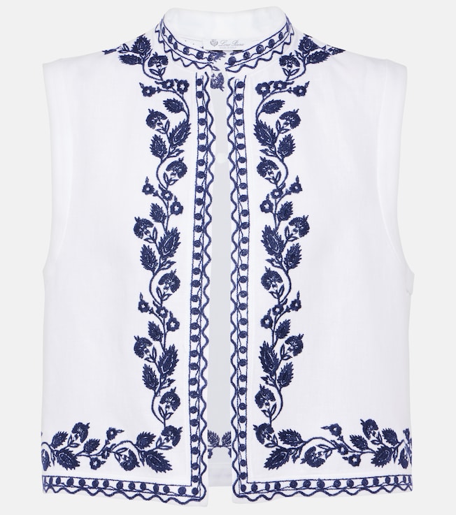 Dabney embroidered linen vest | Loro Piana