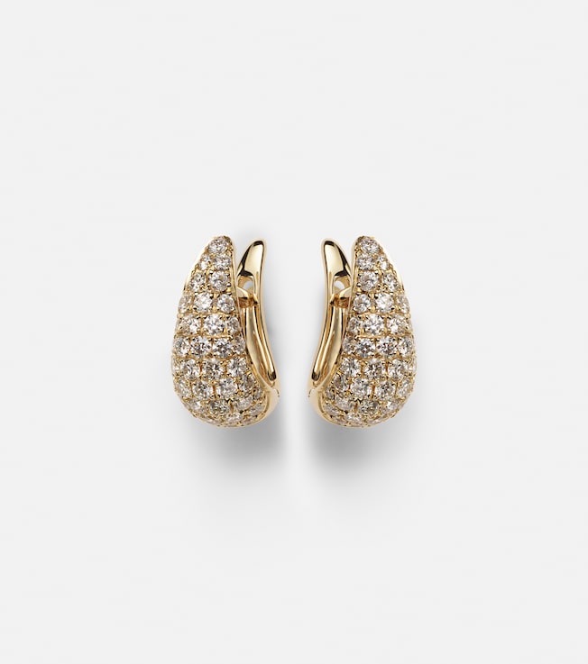 Claw 18kt gold earrings with diamonds | Anita Ko