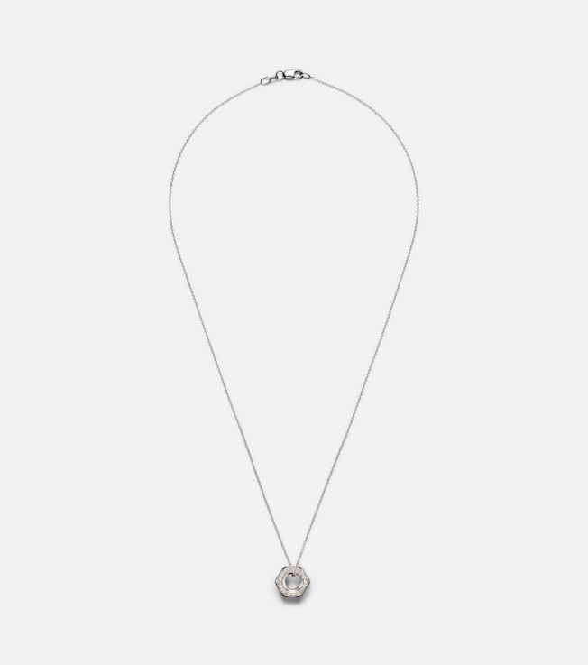  Nut Pendant 18kt white gold necklace with diamonds | Ileana Makri
