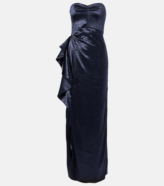 Eymen draped crushed satin gown | Safiyaa