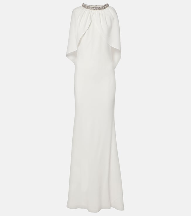Bridal embellished caped gown | Roland Mouret