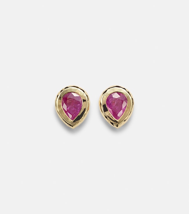 18kt gold earrings with rubies | Octavia Elizabeth