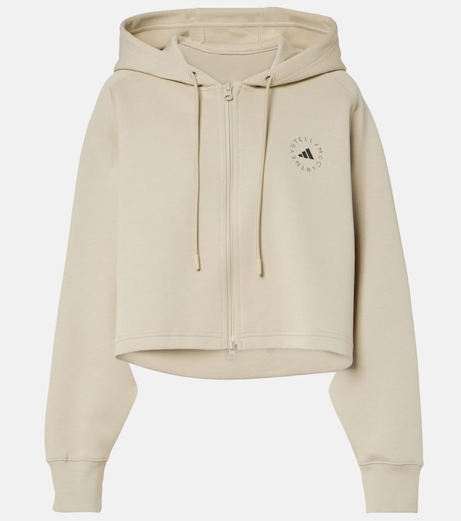 Cropped cotton-blend hoodie | Adidas by Stella McCartney