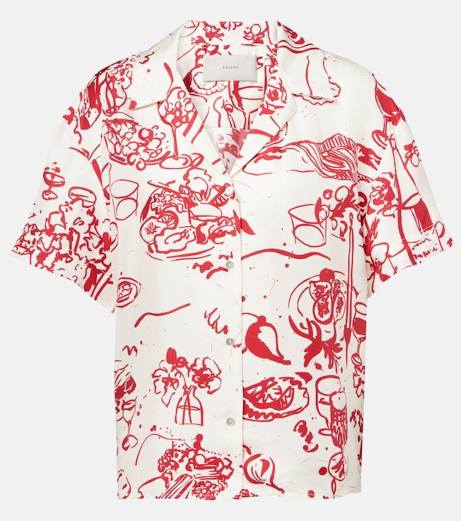 Pragua printed silk twill shirt | Asceno